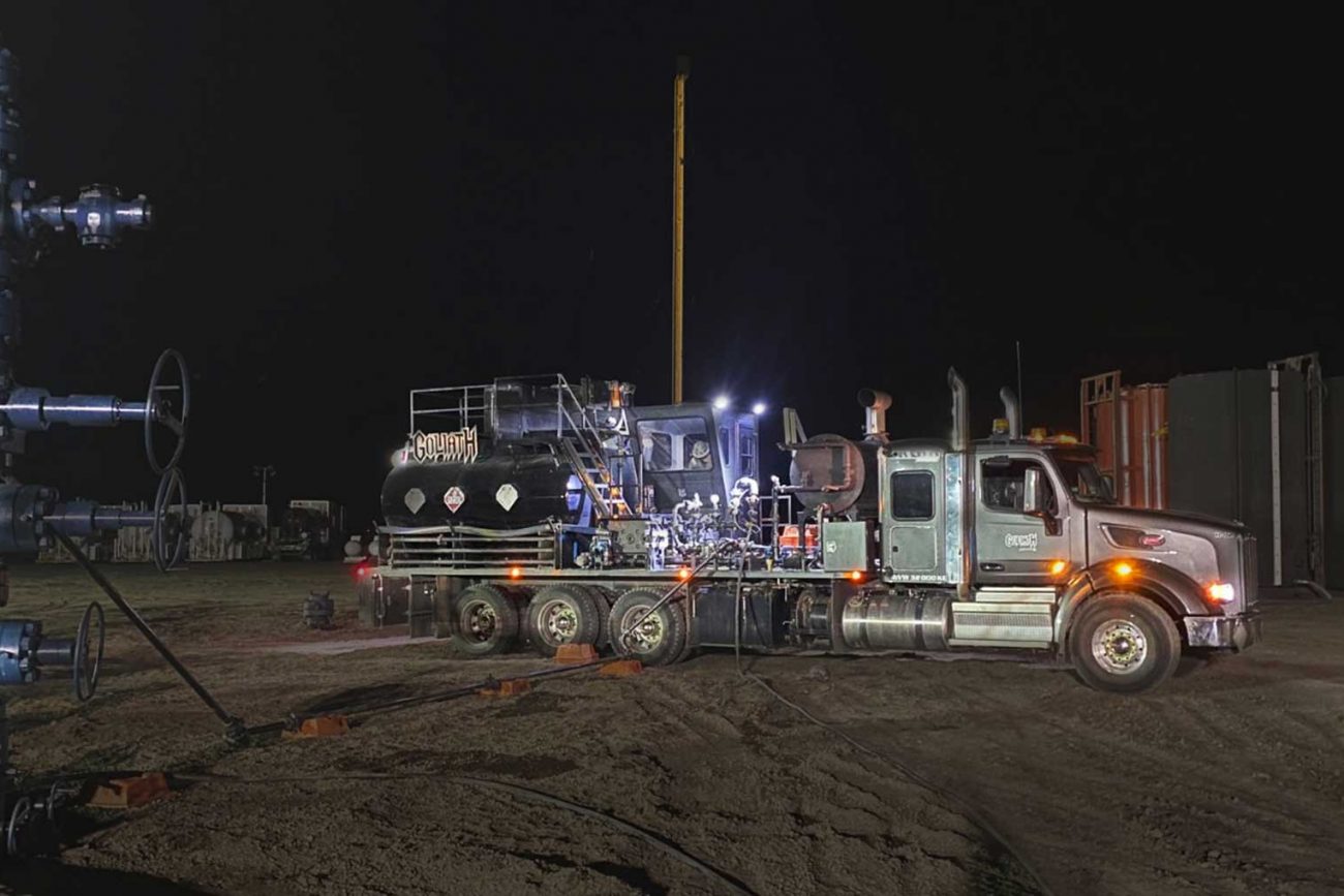 Goliath Fluid Pumping Truck at Work